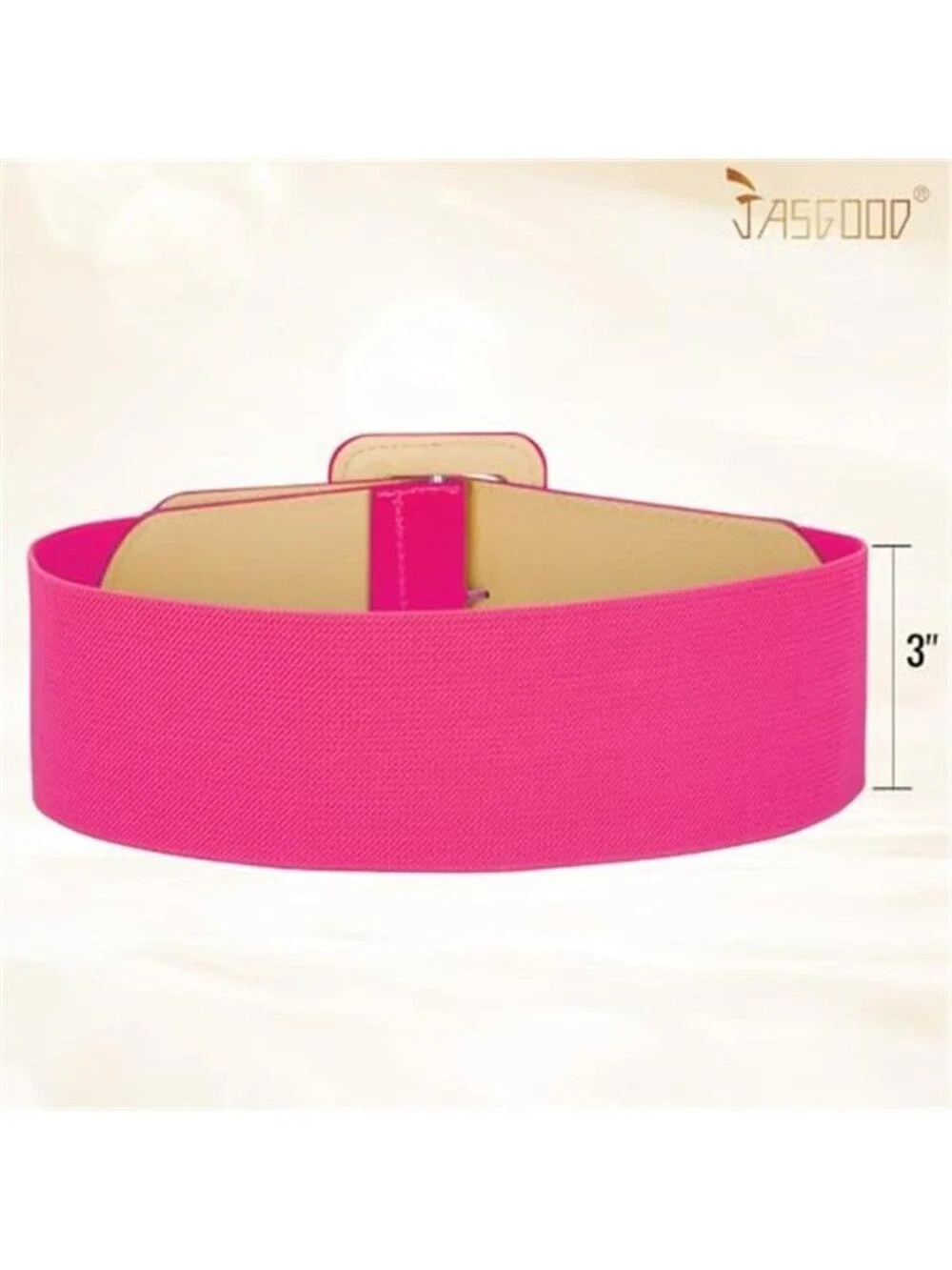 Women's Pink Patent Leather Wide Stretchy Vintage Style Waist Belt